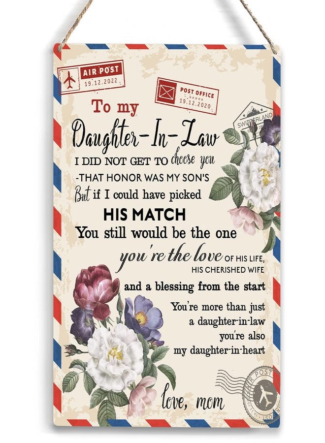 YCYD Decorative Signage, 8 x 10 Inches Wooden Hanging Sign for Daughter in Law - Gifts for Birthdays, Wedding, Anniversary, Wall Art - Image 1